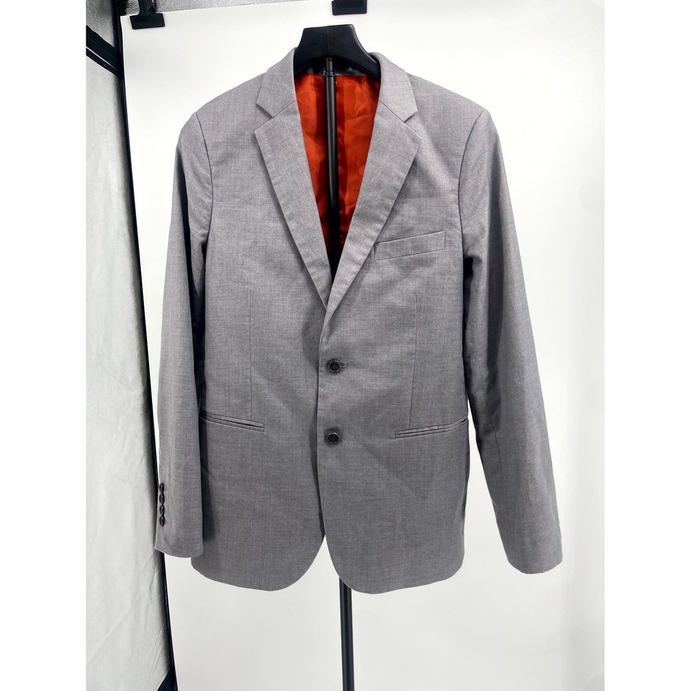 Formed‎ Fit Blazer Jacket Mens Gray Lined Two Button Notch Lapel Single Breasted